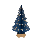 Sapin en carton (Impression bleu, pied blanc)