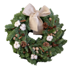 Couronne de Noël en sapin naturel - Décorée (Accessoires non fournis)