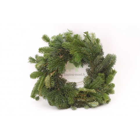 Couronne de Noël en sapin naturel - Diamètre de 30cm - Vue face