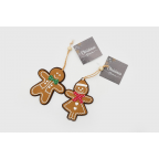Suspensions de Noël en bois - Bonhomme et maison